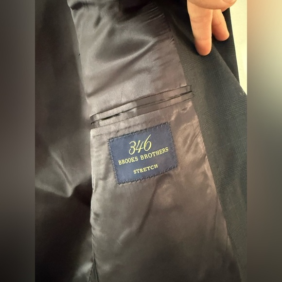 Brooks Brothers 746 Stretch Suit Jacket Blazer Wool Navy Blue Mens Size 40R M - Picture 5 of 10